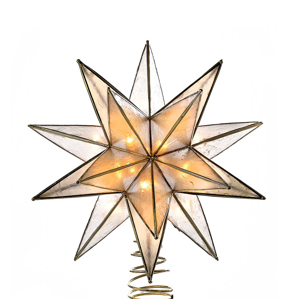Kurt Adler 10-Light 15-Point Star Capiz Treetop